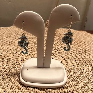 2/$15 NWOT pewter verdigris style seahorse earrings
